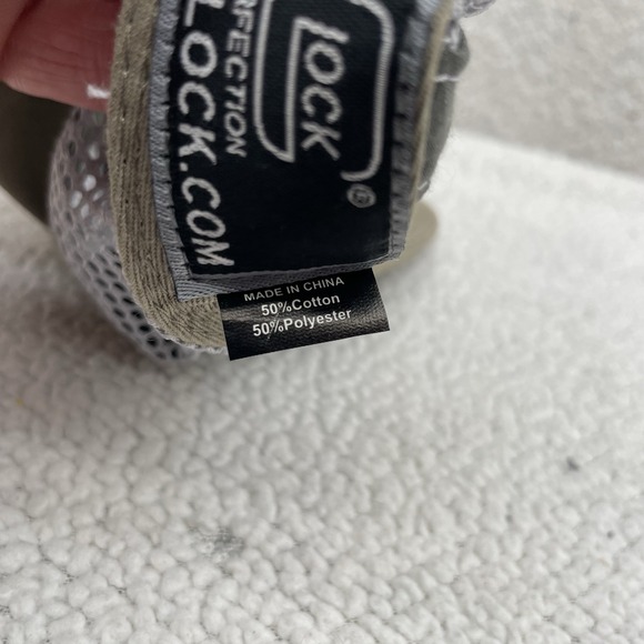 GLOCK Girl Hat Womens Taupe Gray Mesh Back Baseball Trucker Gun Pistol Hook Loop - Picture 8 of 9